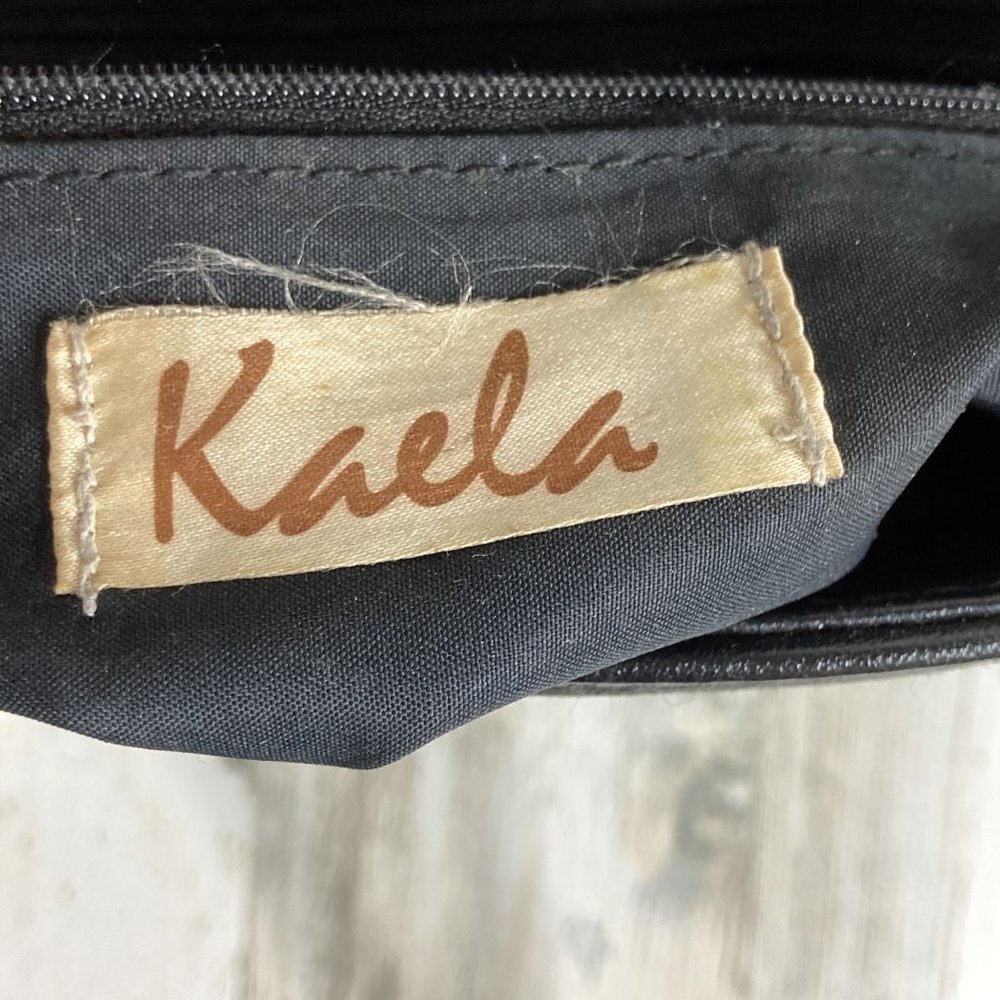Kaela Womens Black Braided Leather Croc Tote Bag - Picture 8 of 8